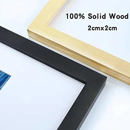 16x20 Black Solid Wood Picture Frame with Mat