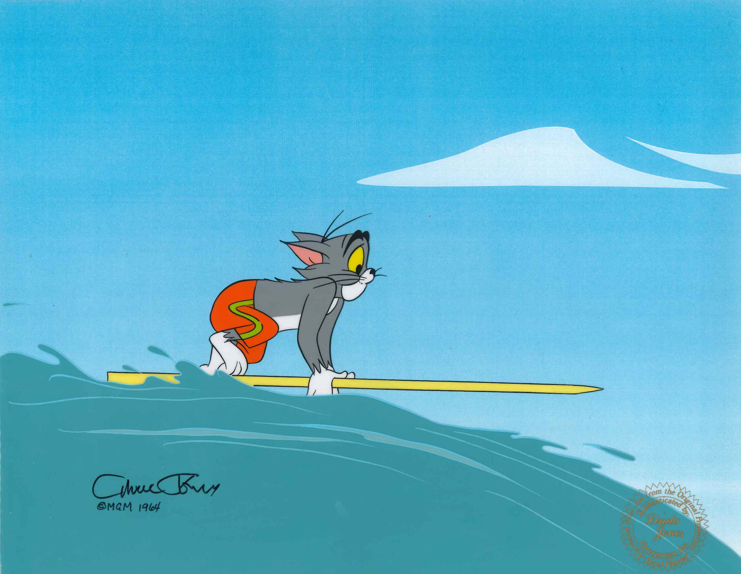 Original Production Cel - Tom Surfboard Cat