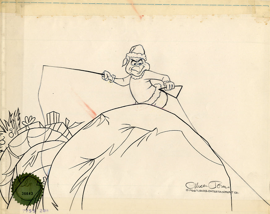 How the Grinch Stole Christmas! Production Drawing - Grinch on Sleigh